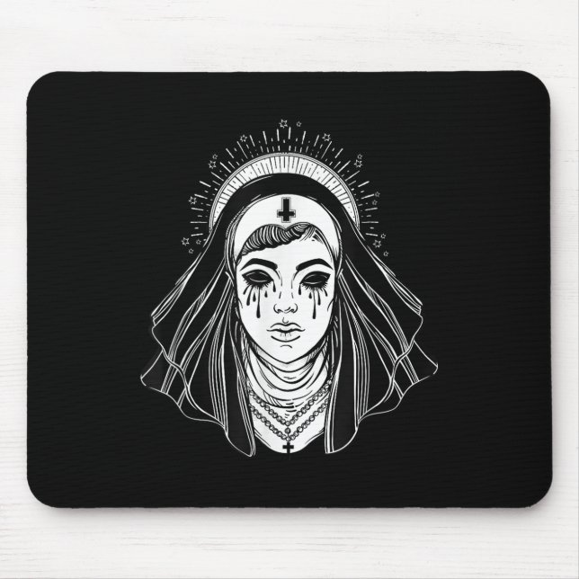 Schwarze Religion Goth Schwester - Böse Goth Cross Mousepad (Vorne)