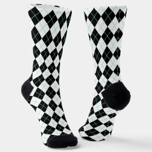 Schwarze Retro-Argyle-Socken Socken