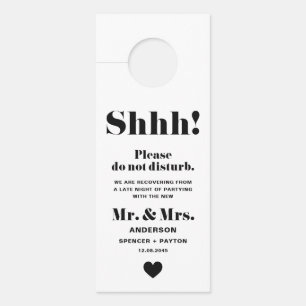 Schwarze Retro-Fett-Typografie stört Hochzeiten ni Türanhänger