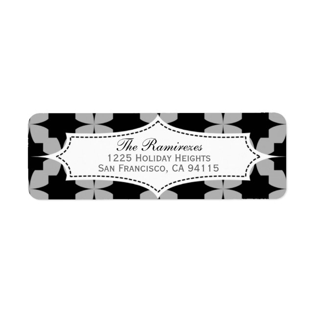 Schwarze Retro-Star-Adresse (Vorne)