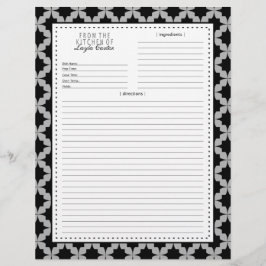 Schwarze Retro-Star-Rezept-Seite