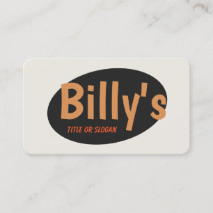 Schwarze Retro-Typografie Visitenkarte