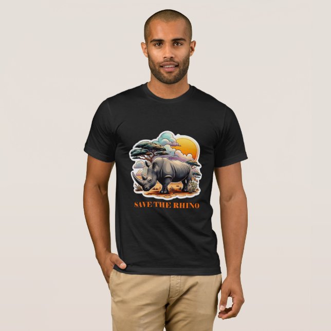 SCHWARZE RHINOCEROS 13 T-Shirt (Vorne ganz)