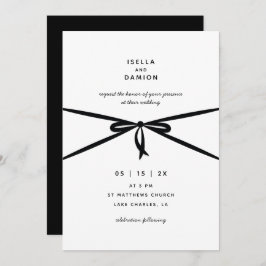 SCHWARZE RIBBON & BOW EINLADUNG