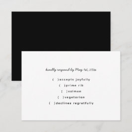 SCHWARZE RIBBON & BOW RSVP KARTE