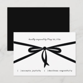 SCHWARZE RIBBON & BOW RSVP KARTE
