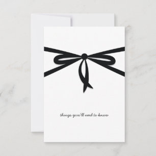 SCHWARZE RIBBON & BOW RSVP KARTE