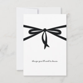 SCHWARZE RIBBON & BOW RSVP KARTE