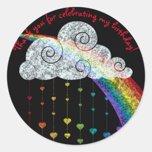 SCHWARZE RINBOW-KLOUEN DANKEN DANK KINDERKINDERHAL RUNDER AUFKLEBER