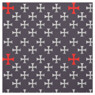 Schwarze Ritter Templar Masonic Silberrot Vintag Stoff