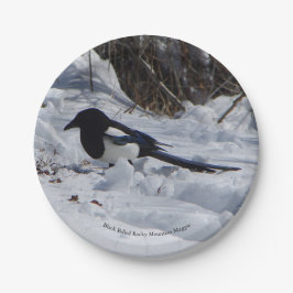 Schwarze Rocky Mountain Magpie Papierplatte Pappteller