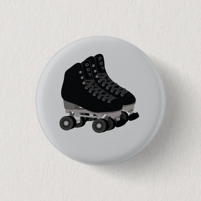 Schwarze Rollschuhe Knopf Button (Vorderseite)