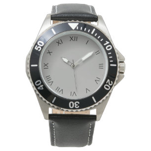 Schwarze römische Zahlen auf Gray Mens cn Armbanduhr