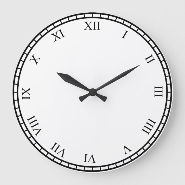 Schwarze römische Zahlen Rundschau und Trimmuhr Große Wanduhr (Vorderseite)