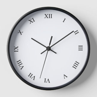 Schwarze römische Zahlen Schwarzer Holzrahmen Wand Uhr