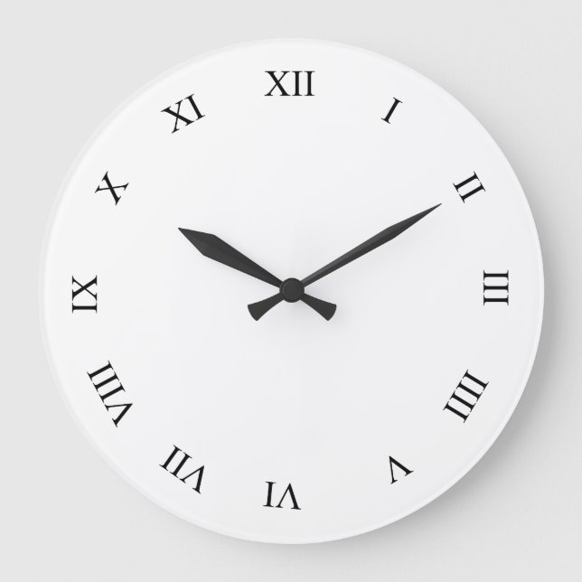 Schwarze römische Zahlen Uhr Uhr Uhr (Vorderseite)