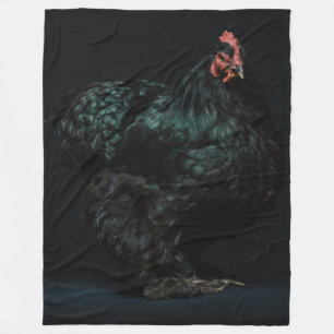 SCHWARZE ROOSTER FLEECEDECKE