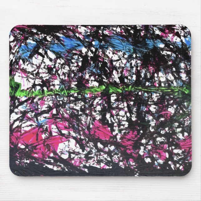 Schwarze, rosa, grüne, blaue Marmorkunst Mousepad (Vorne)