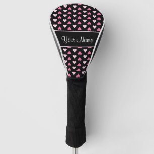 Schwarze rosa Liebe-Herzen Golf Headcover