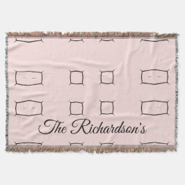 Schwarze rosa personalisierte geometrische Minimal Decke