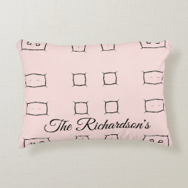 Schwarze rosa personalisierte geometrische Minimal Dekokissen