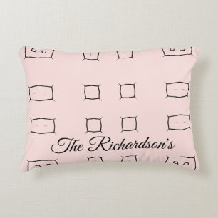 Schwarze rosa personalisierte geometrische Minimal Dekokissen