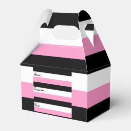 Schwarze, rosa und weiße Streifen Geschenkschachtel