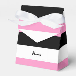 Schwarze, rosa und weiße Streifen Geschenkschachtel