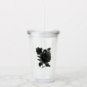 Schwarze Rose Acryltrinkbecher