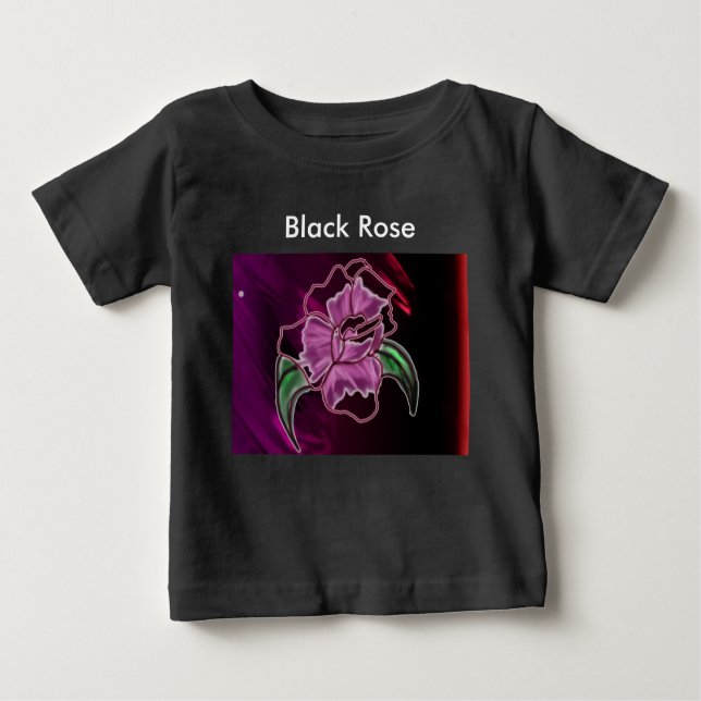 Schwarze Rose Baby T-shirt (Vorderseite)