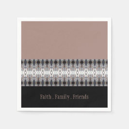 Schwarze Rose Blau Grau dekorativ Serviette