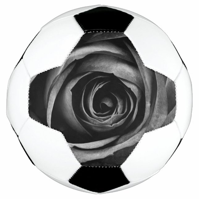 Schwarze Rose Blume Blumendekoration Vintag Fußball (Vorderseite)