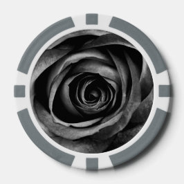 Schwarze Rose Blume Blumendekoration Vintag Pokerchips