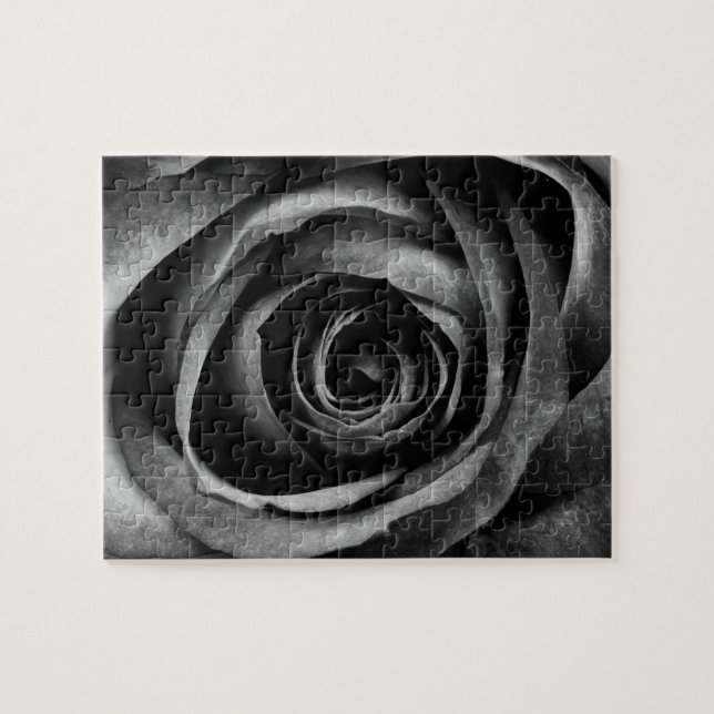 Schwarze Rose Blume Blumendekoration Vintag Puzzle (Horizontal)
