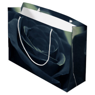 Schwarze Rose Blume Dunkle Gothic Stimmung Große Geschenktüte