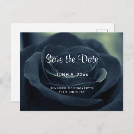 Schwarze Rose Blume Dunkle Gothic Vibe Save the Da Einladungspostkarte