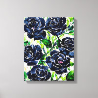 Schwarze Rose Blume Goth Art Aquarellmalerei