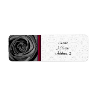 Schwarze Rose der Rückgabeadresse