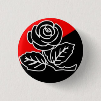 Schwarze Rose des Anarchie-Buttons Button