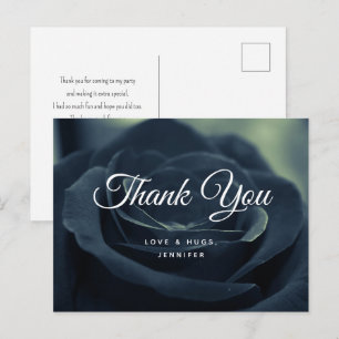 Schwarze Rose dunkle gothische Blume Foto Danke Postkarte