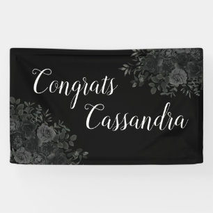 Schwarze Rose Dunkle Gotische Graduierungspartei Banner