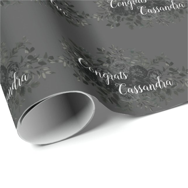 Schwarze Rose Dunkle Gotische Graduierungsparty Gr Geschenkpapier (Rolleneckpunkt)