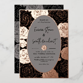 Schwarze Rose Einladung zum Hochzeitsfoil
