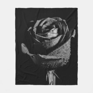 Schwarze Rose  Fleecedecke