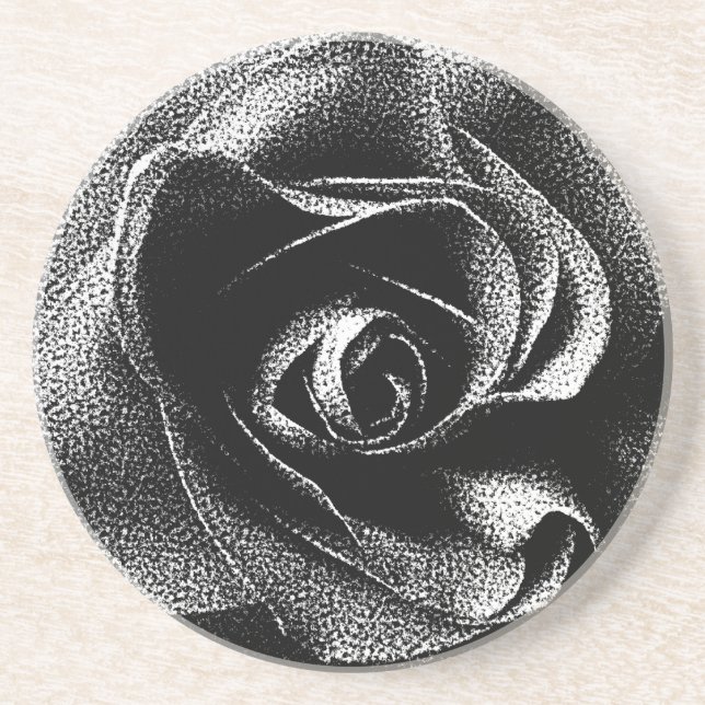 SCHWARZE ROSE GETRÄNKEUNTERSETZER (Vorne)