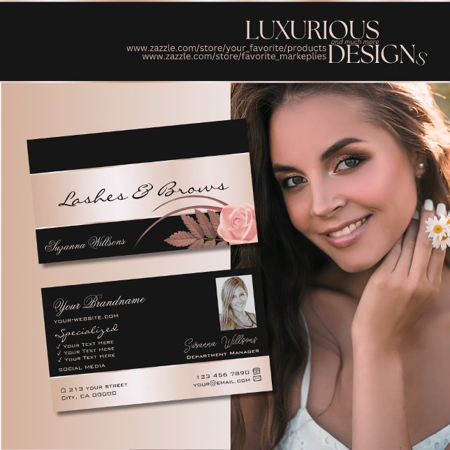 Schwarze Rose Gold Dekoration Herrliche Blume mit  Visitenkarte (Von Creator hochgeladen)