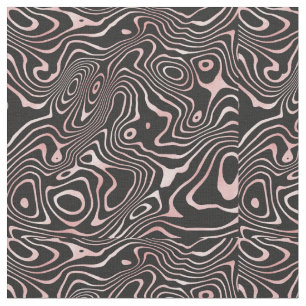 Schwarze Rose Gold flüssig wirbeln Abstraktes Desi Stoff