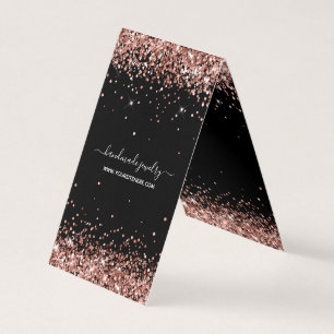 Schwarze Rose Gold Glitter Halsketten Displaykarte