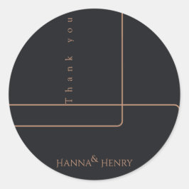 Schwarze Rose Gold Moderne Runder Aufkleber