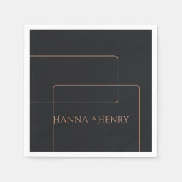 Schwarze Rose Gold Moderne Serviette